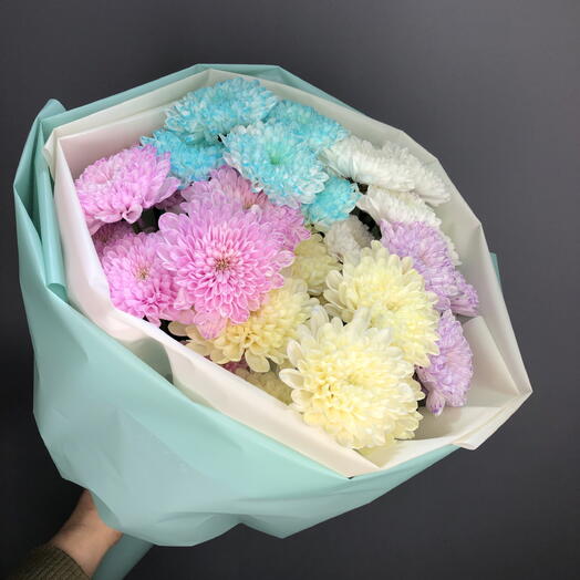 Волшебный букет нежнейших кустовых хризантем🌸🌸🌸☘️☘️☘️🌸🌸🌸