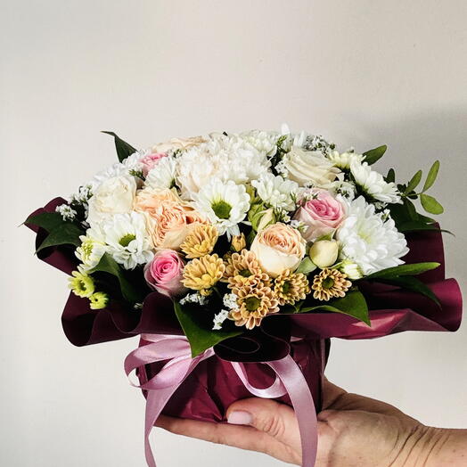 Цветы в подарок «шляпка» 4
