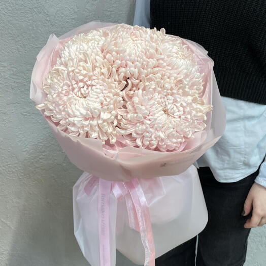 Букет из одноголовых розовых хризантем 🌸