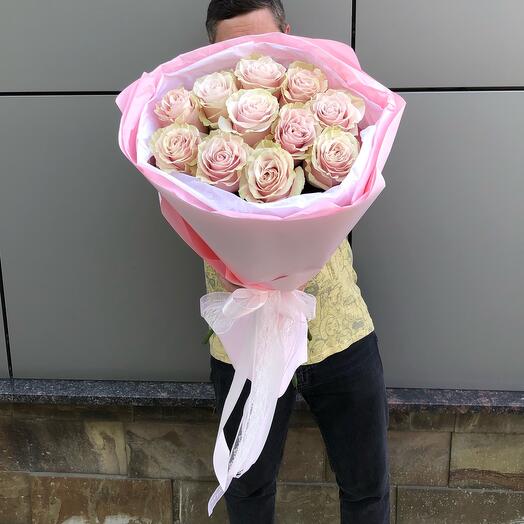 Bouquet of Dutch 11 pink roses "Mia"