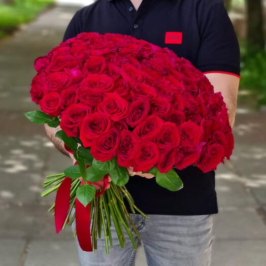 101 rosa roja 40 cm