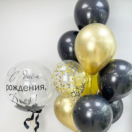 Balls "Black and gold" 11 pcs