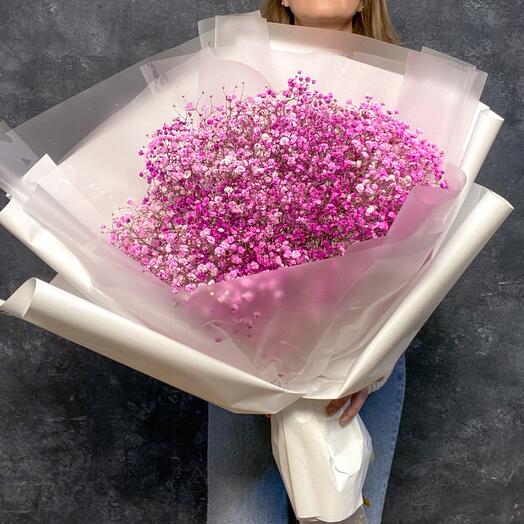 Ramo de 7 ramas de gypsophila rosa
