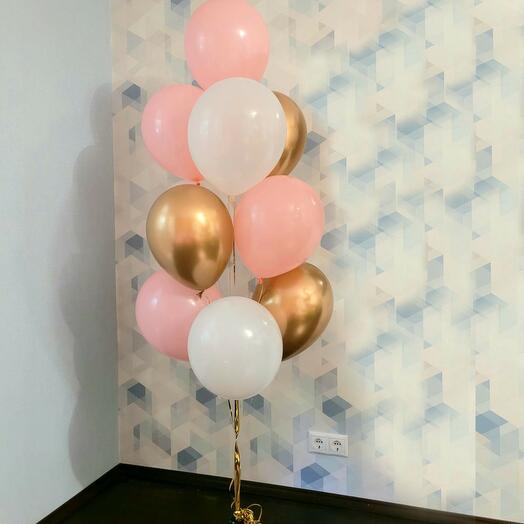 10 balls Pink, white and gold + a weight. Cute fountain