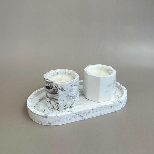 Подарочный набор — свечи на подставке ·5·