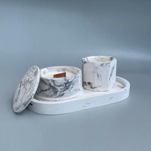 Подарочный набор — свечи на подставке ·6·