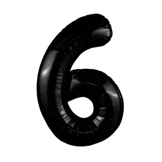 Шар-цифра "6" гелиевый, цвет чёрный     