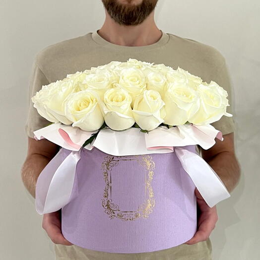 White Roses | Lavender Box (L)