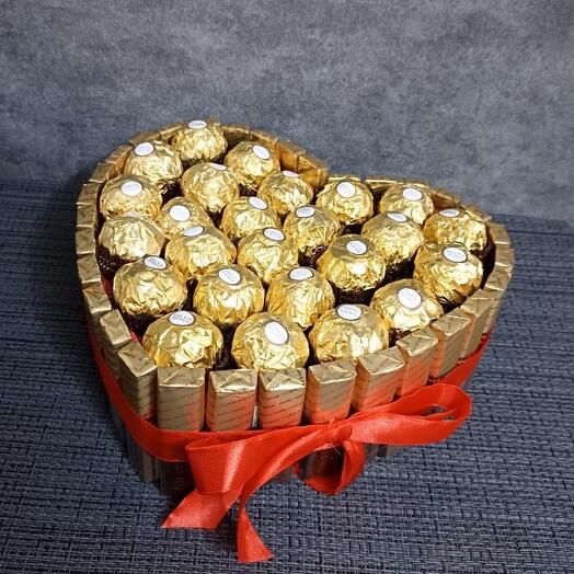 Шоколадное сердце "премиум голд"