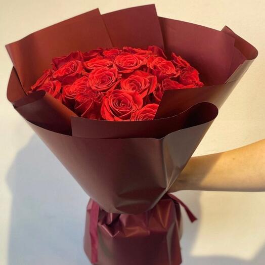 Монобукет красные розы