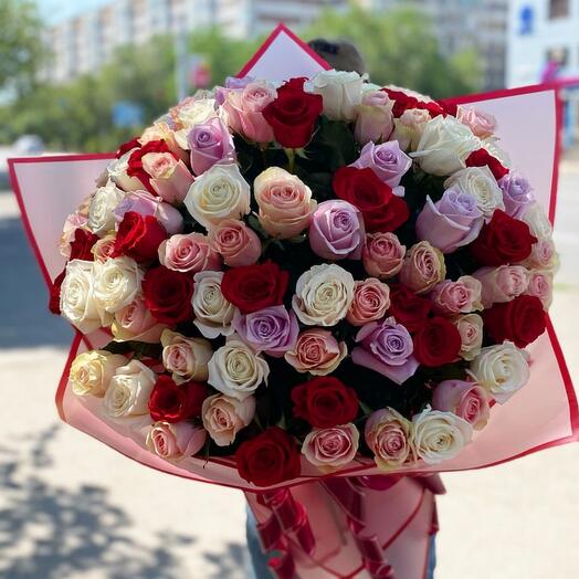 Букет роз 107 шт