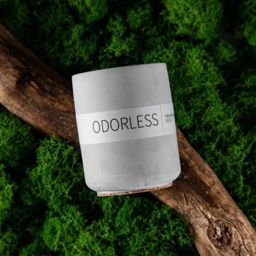 Свеча в гипсе ODORLESS GRAY, 140 мл