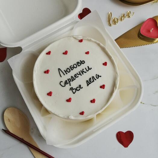 ПП бенто-торт "Любовь, сердечки, все дела"