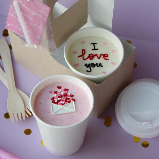 Cake to go/ торт в стакане 2шт для признания в любви