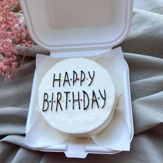 Бенто торт Happy birthday с цветными точками