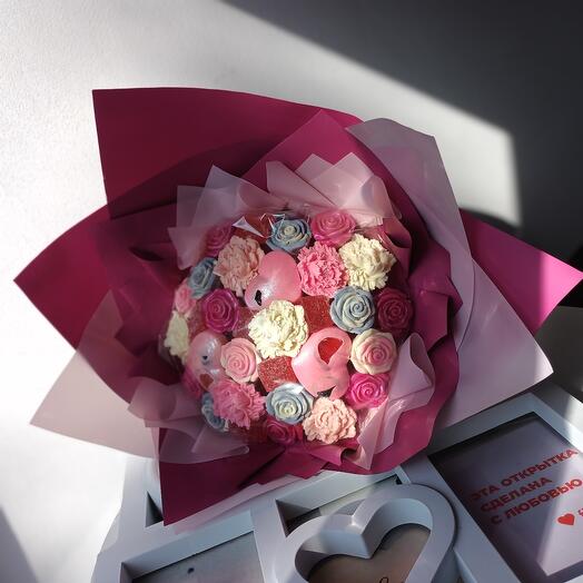 Шоколадный букет сердца