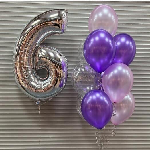 Шары цифра и 10 шаров (цифры любые)