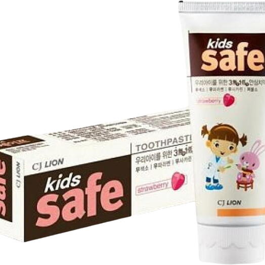 CJ Lion Kids Safe Зубная паста детская от 3 - х до 12 - ти лет со вкусом Клубники 90 г
