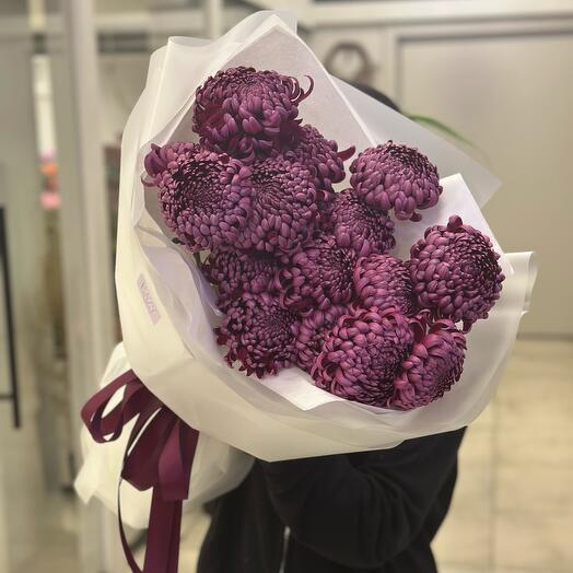 Букет из винной хризантемы «Бигуди»