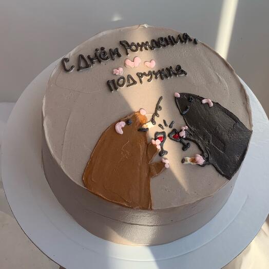 Мини торт с крысами для подруги на день рождения 🍰