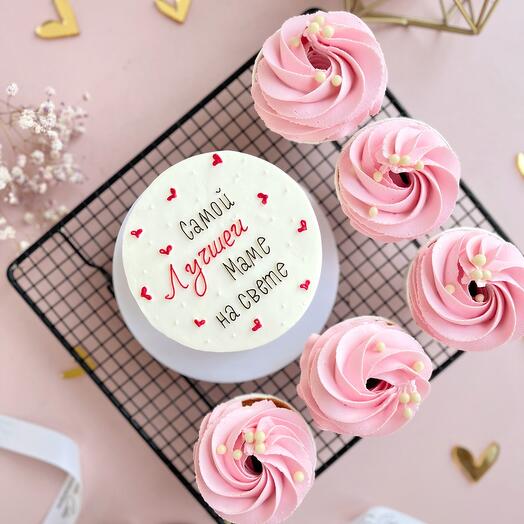 ННабор бенто с капкейками  для мамы/ подарок маме, День матери, лучшей маме, праздник