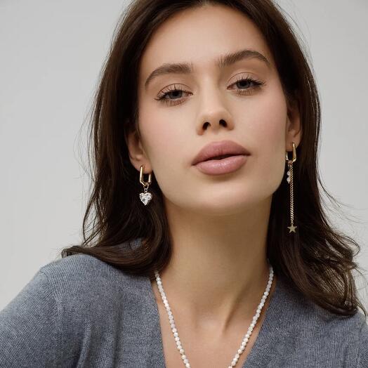 Серьги-кольца Donna из латуни с покрытием родием