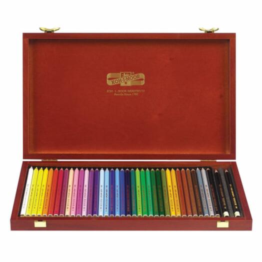 Карандаши цветные Koh-I-Noor "Polycolor", 36 цветов, грифель 3,8 мм, деревянный ящик