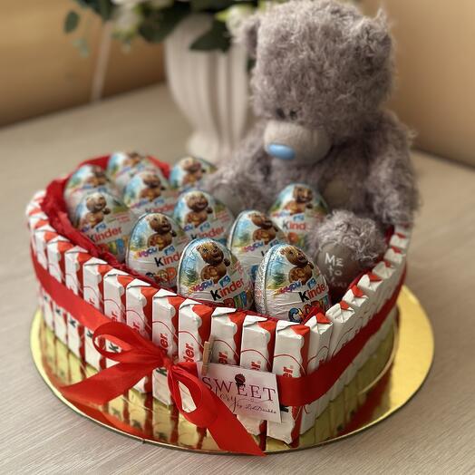 Киндер торт с сюрпризом и мишкой