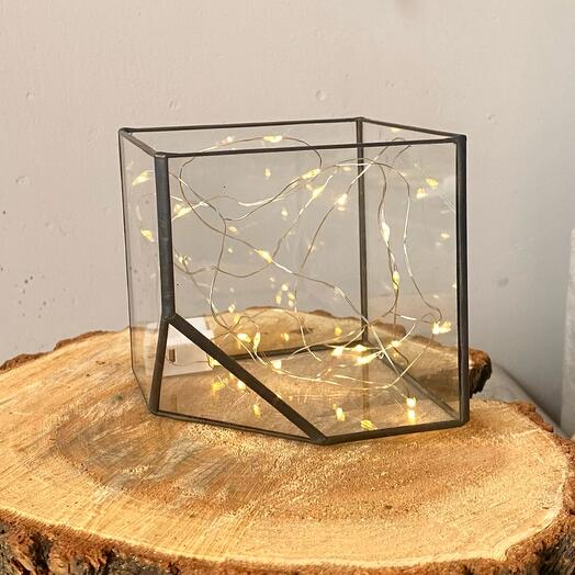 Подсвечник с гирляндой подарок на день рождения