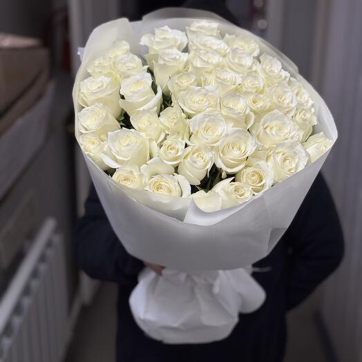 Белые Розы 35 шт