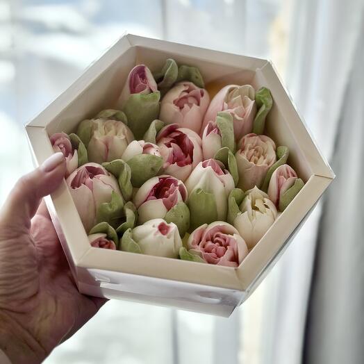 Шестигранник зефир тюльпаны