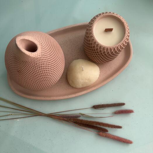 Набор декора 4 предмета «Розовый кварц»