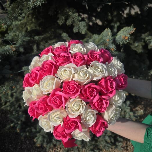 Букет из 41 мыльной  розы 🌹