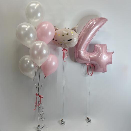 Композиция из Шаров нежная кошечка