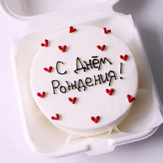 Бенто торт на день рождения с сердечками другу, подруге, маме, коллеге