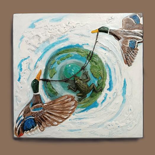 Лягушка путешественница, панно мотиватор