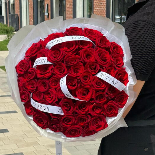 Моно букет из 51 Красной розы