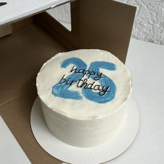 Торт на 2 кг с надписью "Happy birthday", торт для девушки, торт для парня, торт для мужа, торт для жены