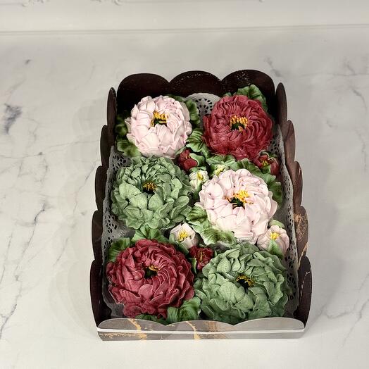 Зефирные цветы в коробке 🌺
