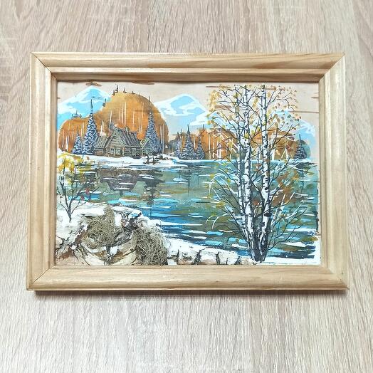 Картина на бересте (20*15 светлая)