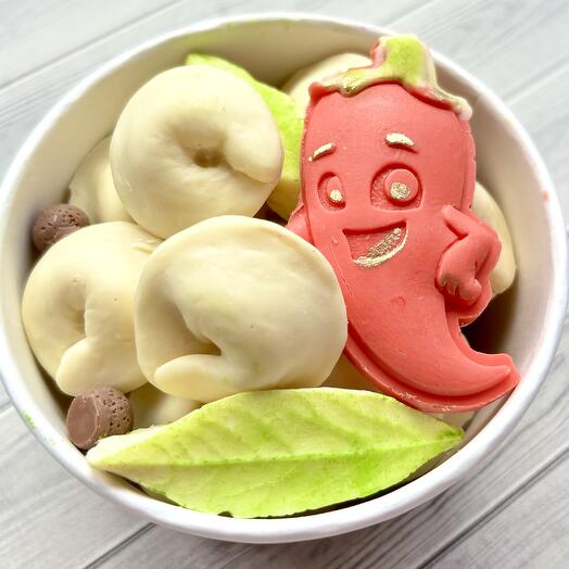 Шоколадные пельмени из бельгийского шоколада с фундуком