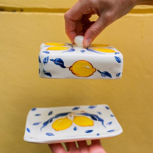 Маслёнка ручной работы с лимонами