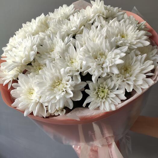 Букет из хризантем Белое суфле