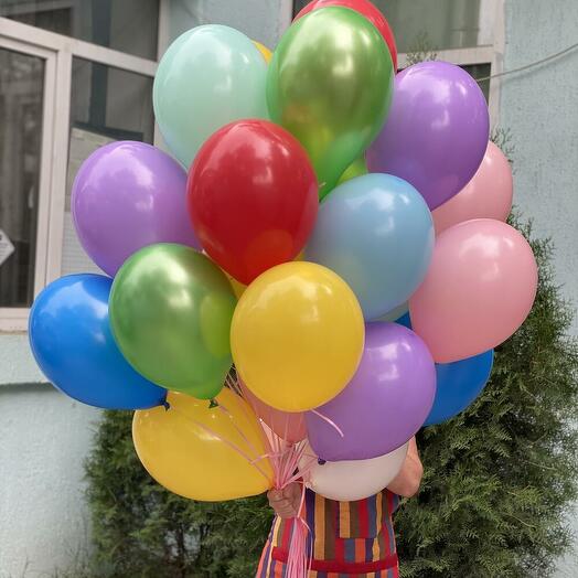 Сет шаров гелиевых латексных 25 шт разноцветные