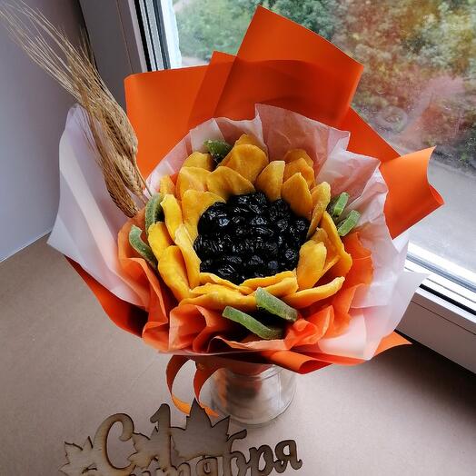Букет из сухофруктов "Подсолнух"