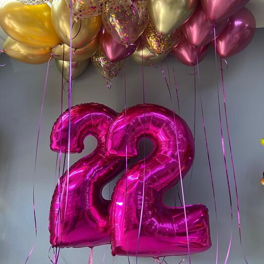Шары на 22 года, девушке
