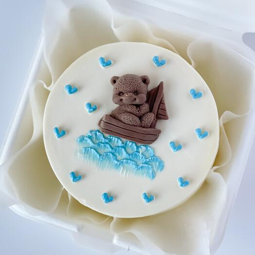 Бенто торт для малыша на день рождения с мишкой