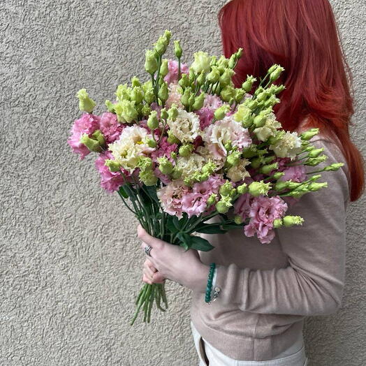Букет розовых Лизиантусов (Эустома) 15 шт