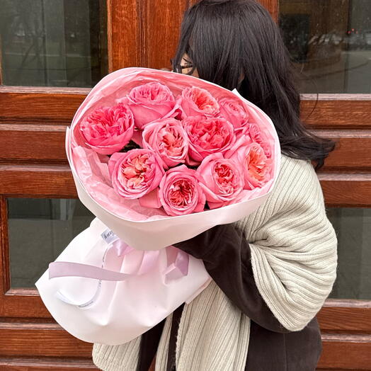 Букет от студии «TIFFANY» пионовидные розы pink expression 11