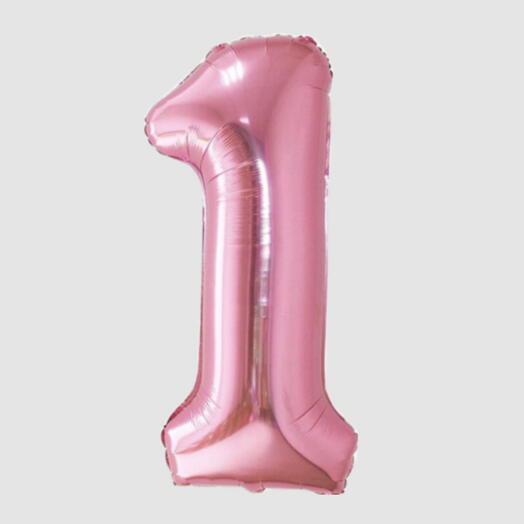 Шар цифра "1" (26"/66см) Розовый